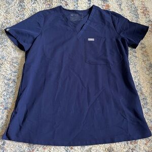 Figs one pocket scrub top - navy, medium, like new